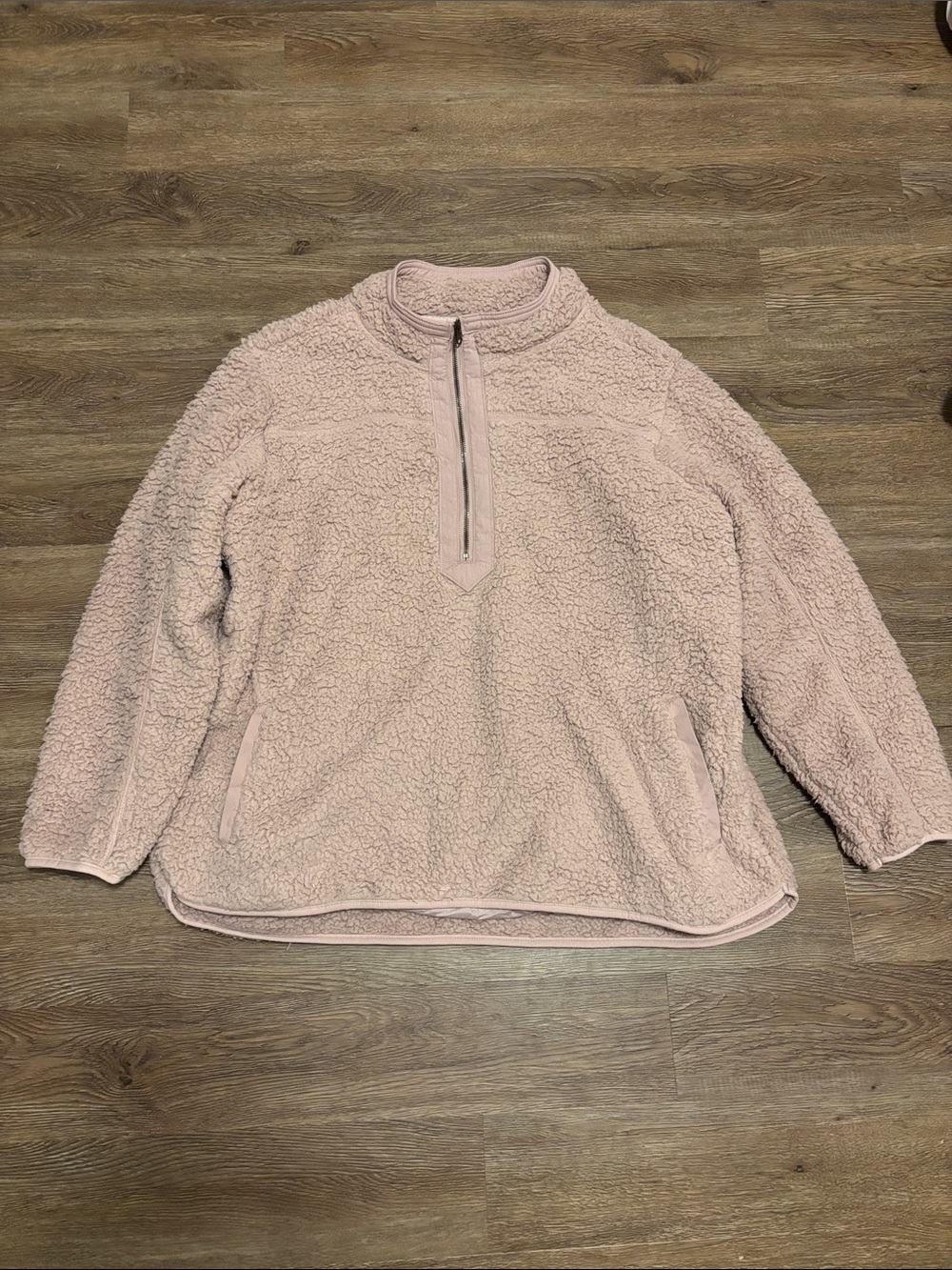 women’s pink sherpa pullover jacket